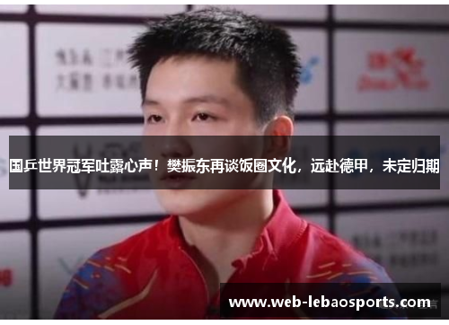 国乒世界冠军吐露心声!樊振东再谈饭圈文化,远赴德甲,未定归期 国乒世界冠军吐露心声!樊振东再谈饭圈文化,远赴德甲,未定归期
